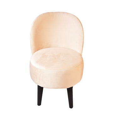 Cream Colour Smooth Round Velvet Chair